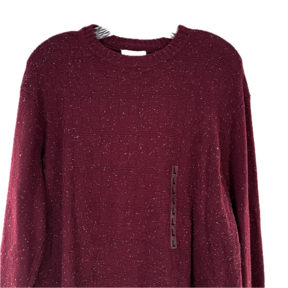 Dockers Textured Checkerboard Pattern Burgundy Sweater, Men's Size Large, NWT - Picture 11 of 16